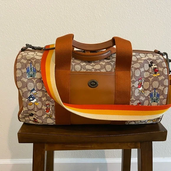 Disney X Coach Duffle In Signature Textile Jacquard With Mickey Mouse And Friend - Picture 2 of 7